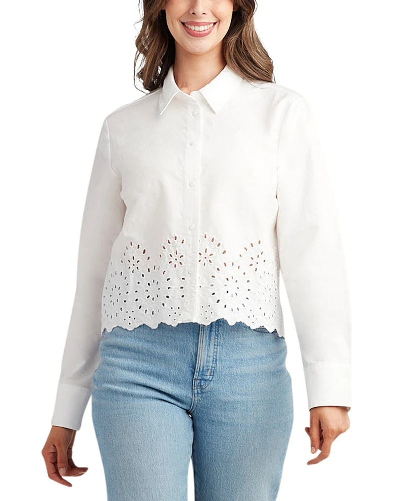 Bcx Juniors' Cotton Eyelet Shirt