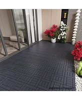12" Deck Tiles, Interlocking, Indoor/Outdoor, Easy Install, 44pcs, Dark Gray
