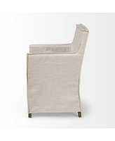 Slipcovered Wood Dining Arm Chair for Kitchen or Dining Room Seating