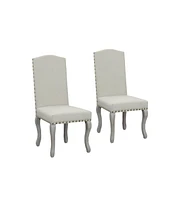 Contemporary Upholstered Fabric Dining Parsons Chairs – Set of 2