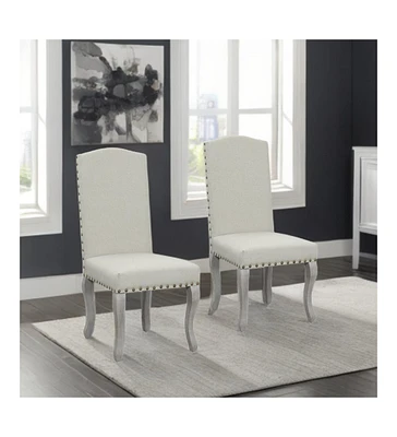 Contemporary Upholstered Fabric Dining Parsons Chairs – Set of 2