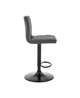 Industrial Iron Adjustable Bar Stool – Swivel Seat & Low Back