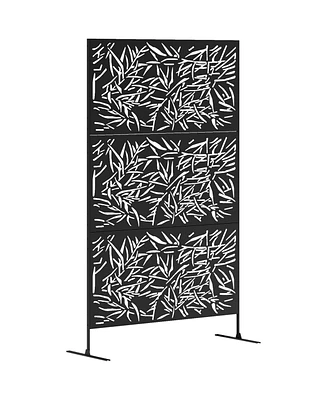 Outsunny Metal Outdoor Privacy Screen Outdoor Divider Trellis Bamboo
