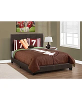 Solid and Manufactured Wood Full Upholstered Faux Leather Bed Frame