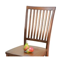 Chestnut Wood Slat Back Dining Chair for Kitchen or Dining Room