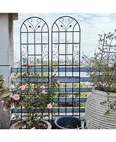 4-Pack Metal Garden Trellis, 86,7" Rustproof, Black