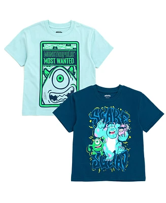Monsters Inc. Boys Disney Mickey Mouse Toy Story Winnie the Pooh Cars Lion Guard Moana Luca Firebuds 2 Pack T-Shirts