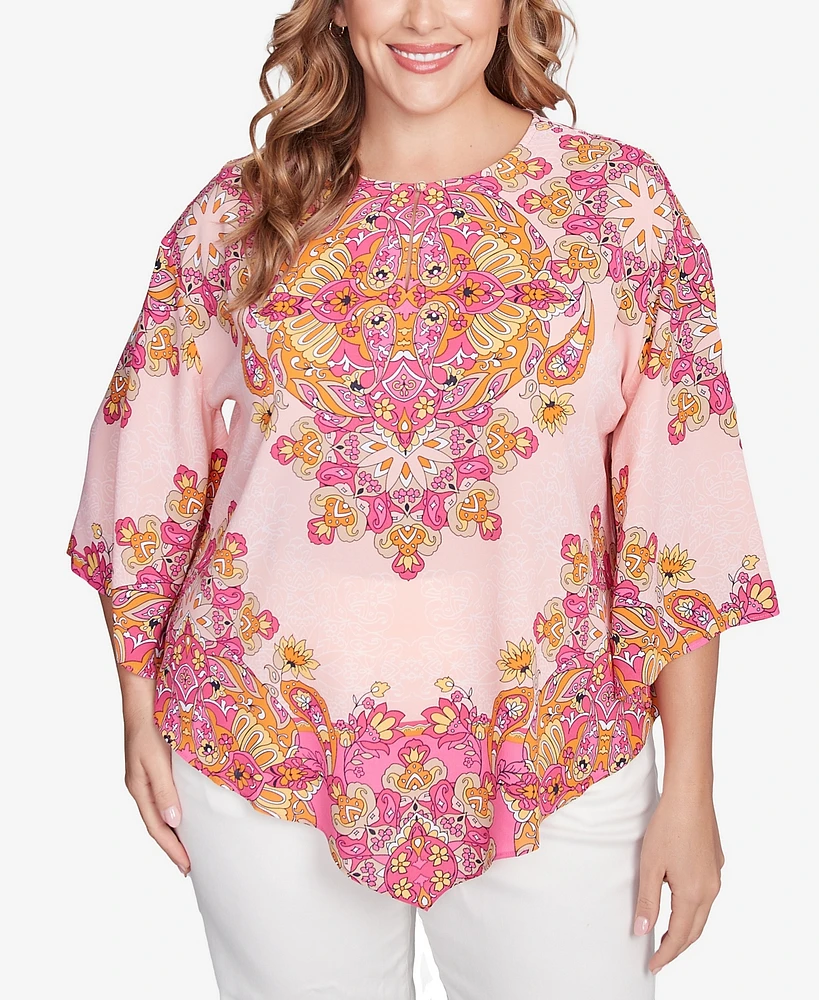 Ruby Rd. Plus Floral Medallion Tunic Top