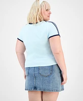 Disney Trendy Plus Athletic Stitch Ringer Tee