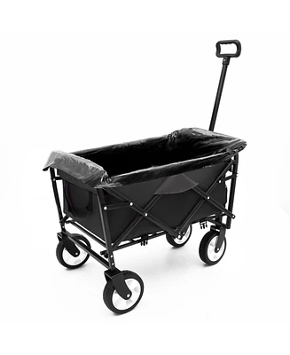 Foldable Wagon Cart with Liners: Camping, Utility, Grocery