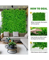 Grass Wall Panels (20pc): Privacy Screen, Indoor/Outdoor Green Wall Decor