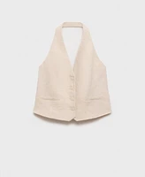 Mango Women's Linen Suit Vest