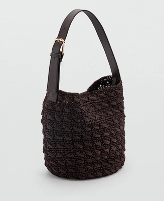 Mango Women's Natural Fiber Shopper Bag