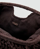Mango Women's Natural Fiber Clutch Bag