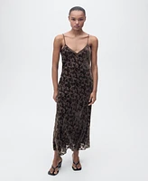 Mango Women's Floral Jacquard Dress