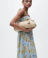Mango Women's Gathered Waist Floral-Print Dress