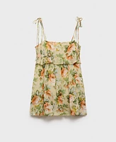 Mango Women's Ruffle Detail Short Floral-Print Dress