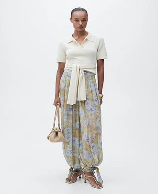 Mango Women's Floral Balloon Pants