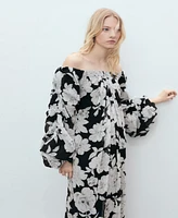 Mango Women's Floral Strapless Dress