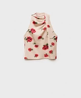 Mango Women's Floral Satin Blouse