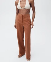 Mango Women's Cotton and Linen-Blend Suit Pants
