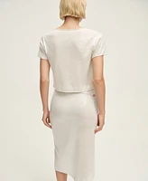 Mango Women's Sequin Pencil Knit Skirts
