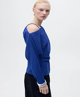 Mango Women's Asymmetrical Gathered Blouse