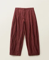 Mango Women's Wide Leg Wrinkled Suit Pants