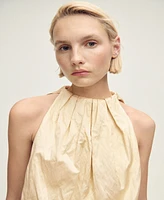 Mango Women's Wrinkled Fabric Balloon Effect Blouse