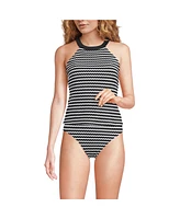 Lands' End Women's Crochet High Neck Tankini Top