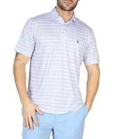 Tailorbyrd Men's Martini Glasses Printed Performance Short Sleeve Polo