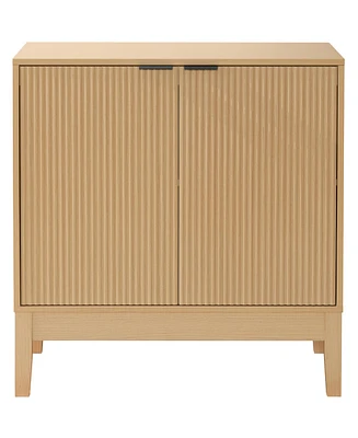 Best Choice Products 2-Door Reeded Storage Cabinet w/ Soft-Close Doors, Multipurpose Accent Furniture