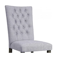 Set of Two Tufted Upholstered Side Chairs for Dining Room or Breakfast Table