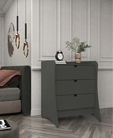 Manhattan Comfort 34.25" Wood Coney Mid-Century Modern 3-Drawer Dresser