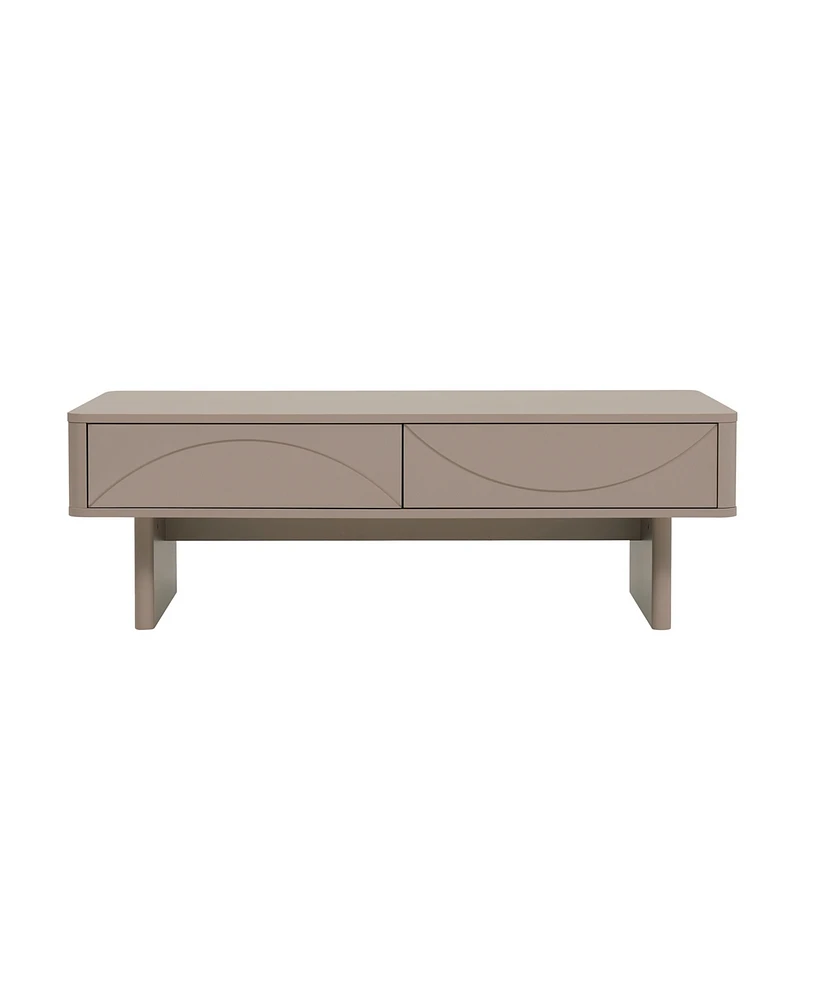Manhattan Comfort 47.2" Wood Ella Modern 2-Full Extension Drawer Coffee Table