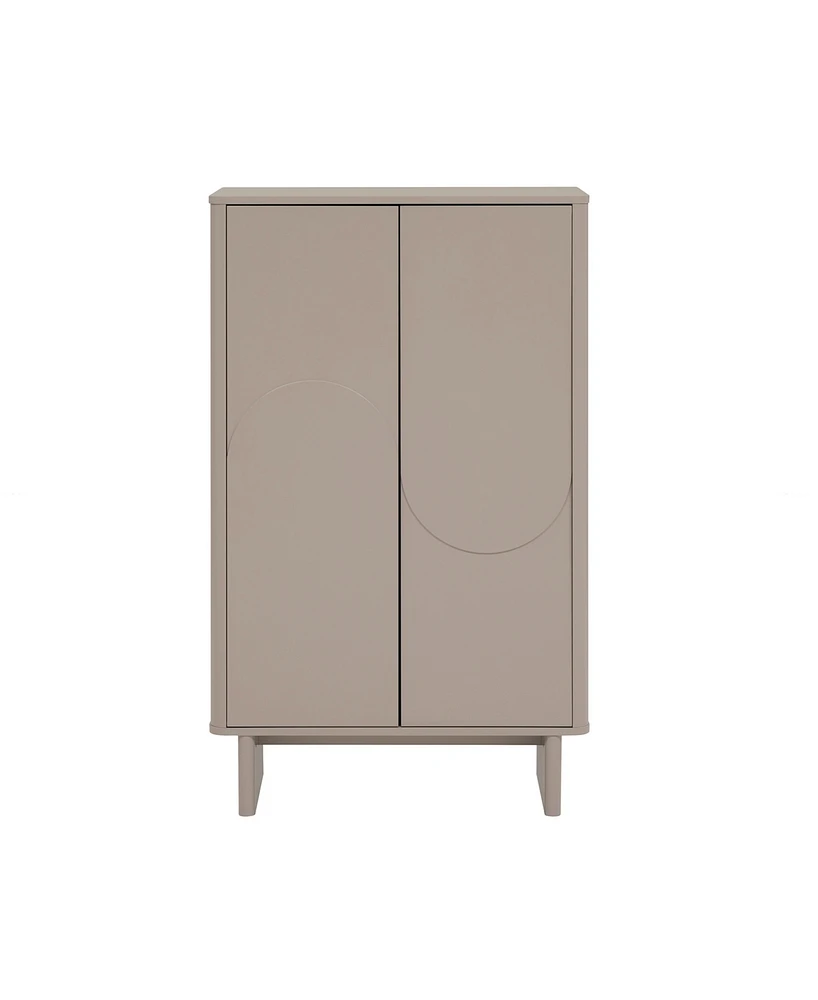 Manhattan Comfort 51.4" Wood Ella Modern 3-Shelf Accent Cabinet