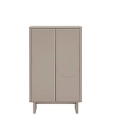 Manhattan Comfort 51.4" Wood Ella Modern 3-Shelf Accent Cabinet