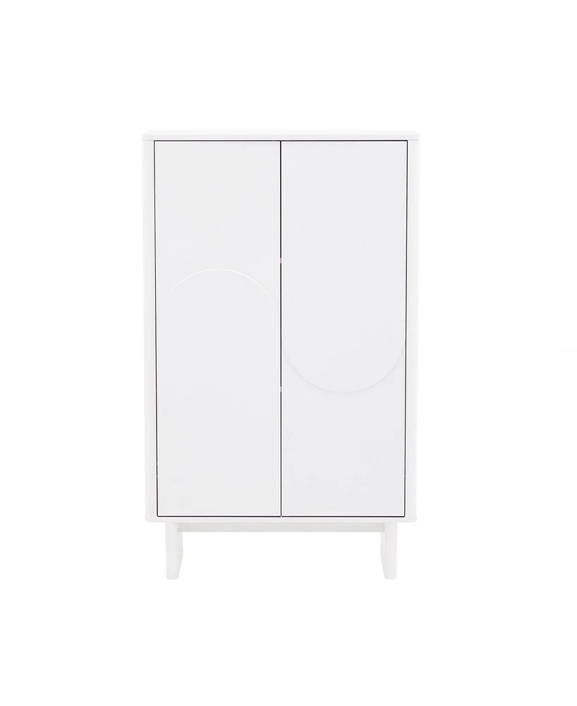 Manhattan Comfort 51.4" Wood Ella Modern 3-Shelf Accent Cabinet