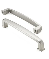 Cauldham 5 Pack Solid Kitchen Cabinet Handles (5" Hole Centers) - Drawer/Door Hardware - Style T765 - Satin Nickel