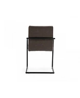 Set of 2 Faux Leather Industrial Dining Chairs for Home or Office Seating