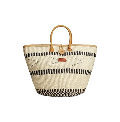 Balance Point Handwoven Straw Sisal Basket Tote Bag