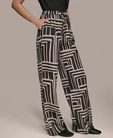 Donna Karan New York Women's Printed Drawstring Wide-Leg Pants