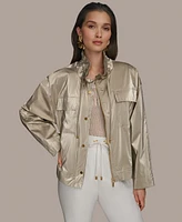 Donna Karan New York Women's Metallic Zip-Front Jacket
