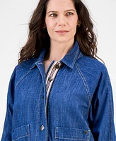 Nautica Jeans Women's Raglan-Sleeve Denim Jacket