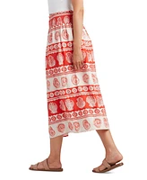 Bcx Juniors' Printed Linen-Blend Maxi Skirt