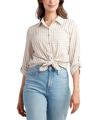 Bcx Juniors' Striped Button-Up Shirt
