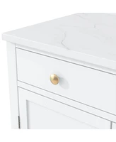 Modern Freestanding Kitchen Pantry with Drawer & Adjustable Shelves