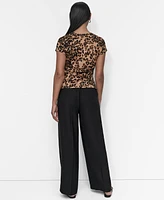 Dkny Women's Cheetah-Print Top