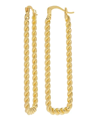 Macy's Twist Rectangle 14K Gold Plate Earrings