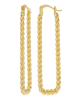 Macy's Twist Rectangle 14K Gold Plate Earrings